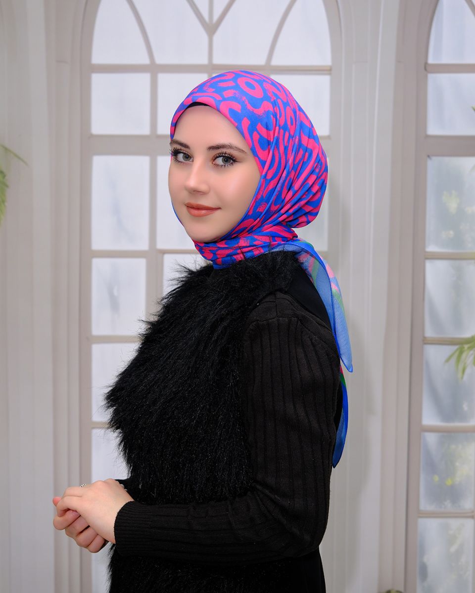 Pamuk İpek Eşarp - Mürdüm