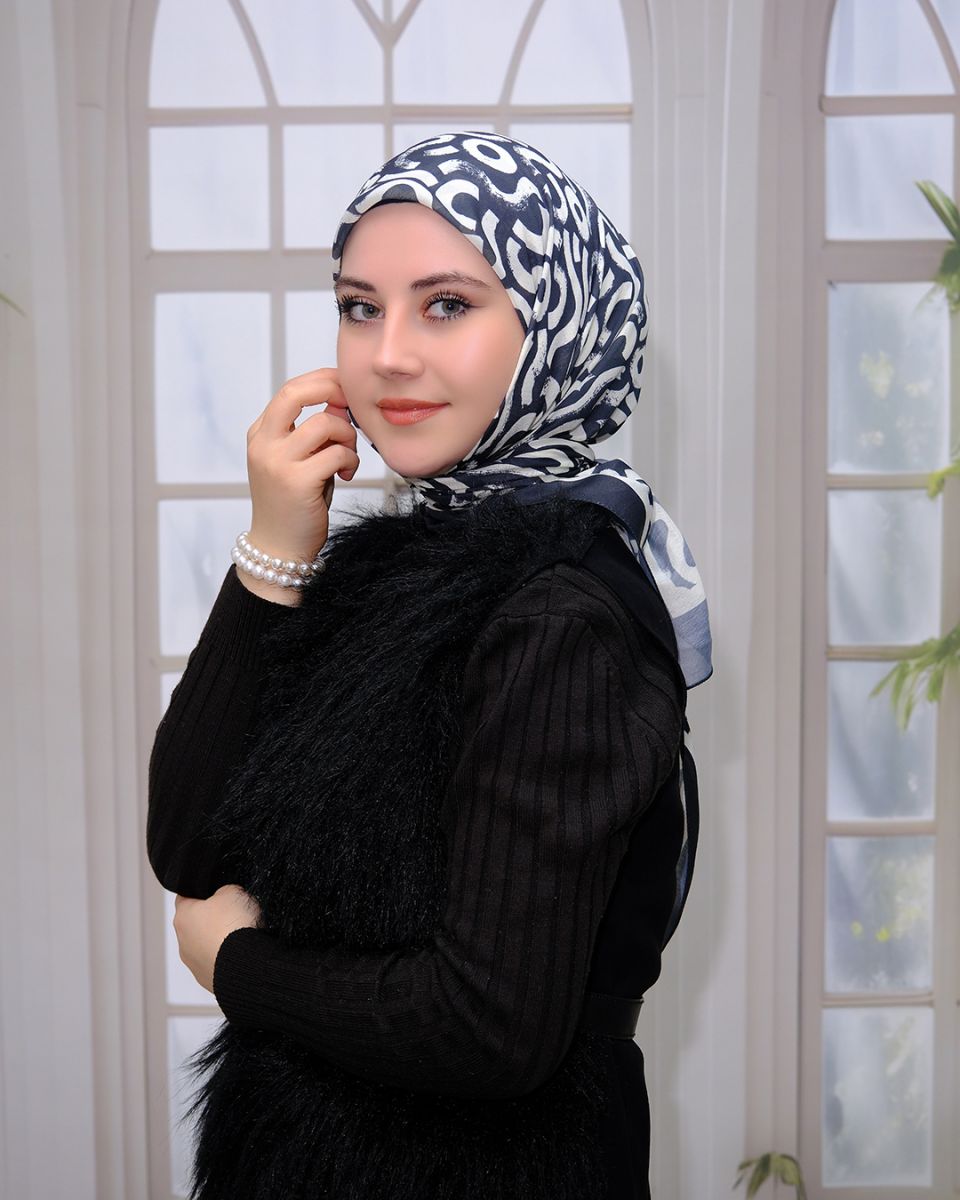 Pamuk İpek Eşarp - Siyah