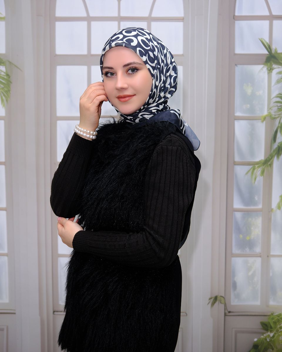 Pamuk İpek Eşarp - Siyah