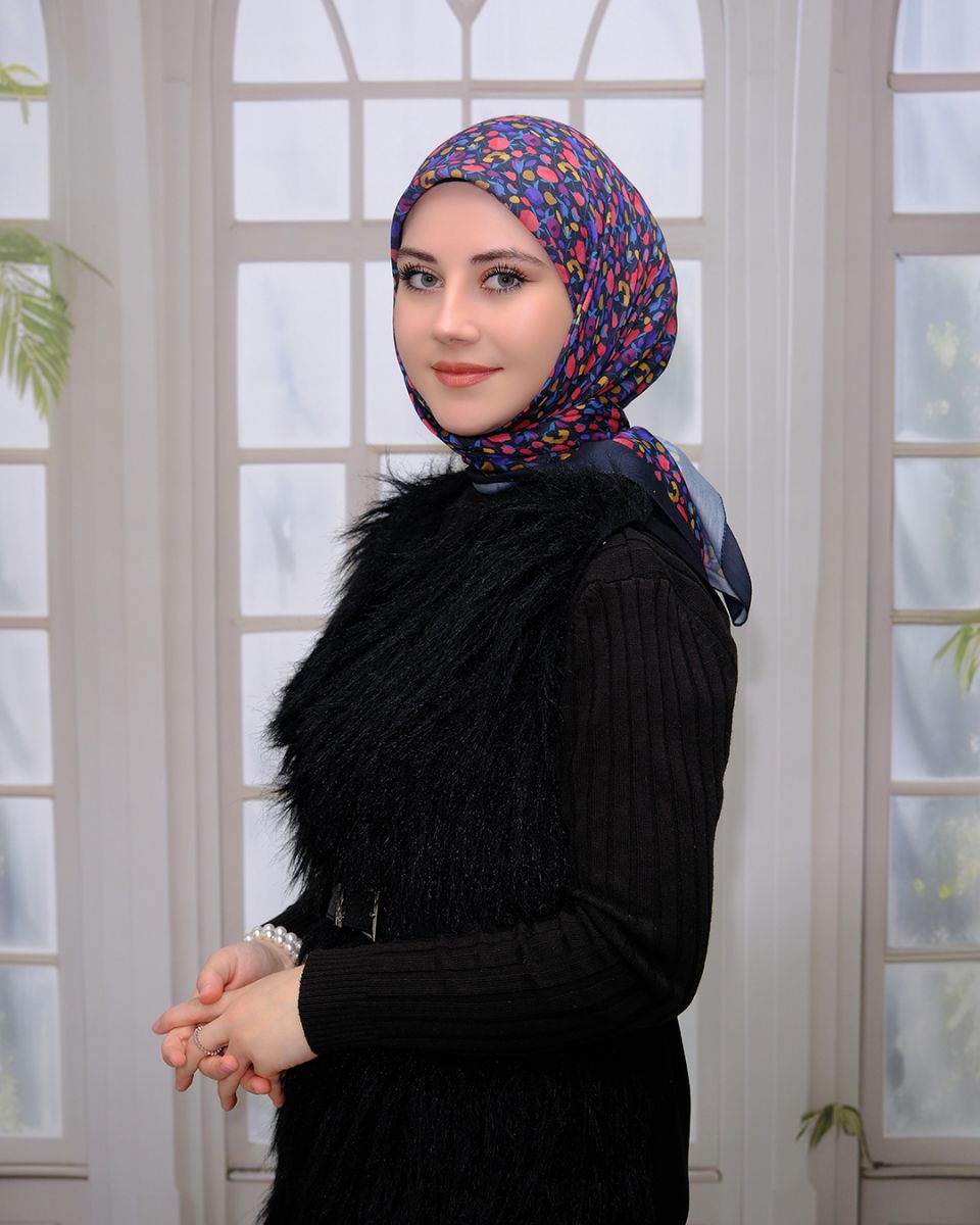 Pamuk İpek Eşarp - Mürdüm