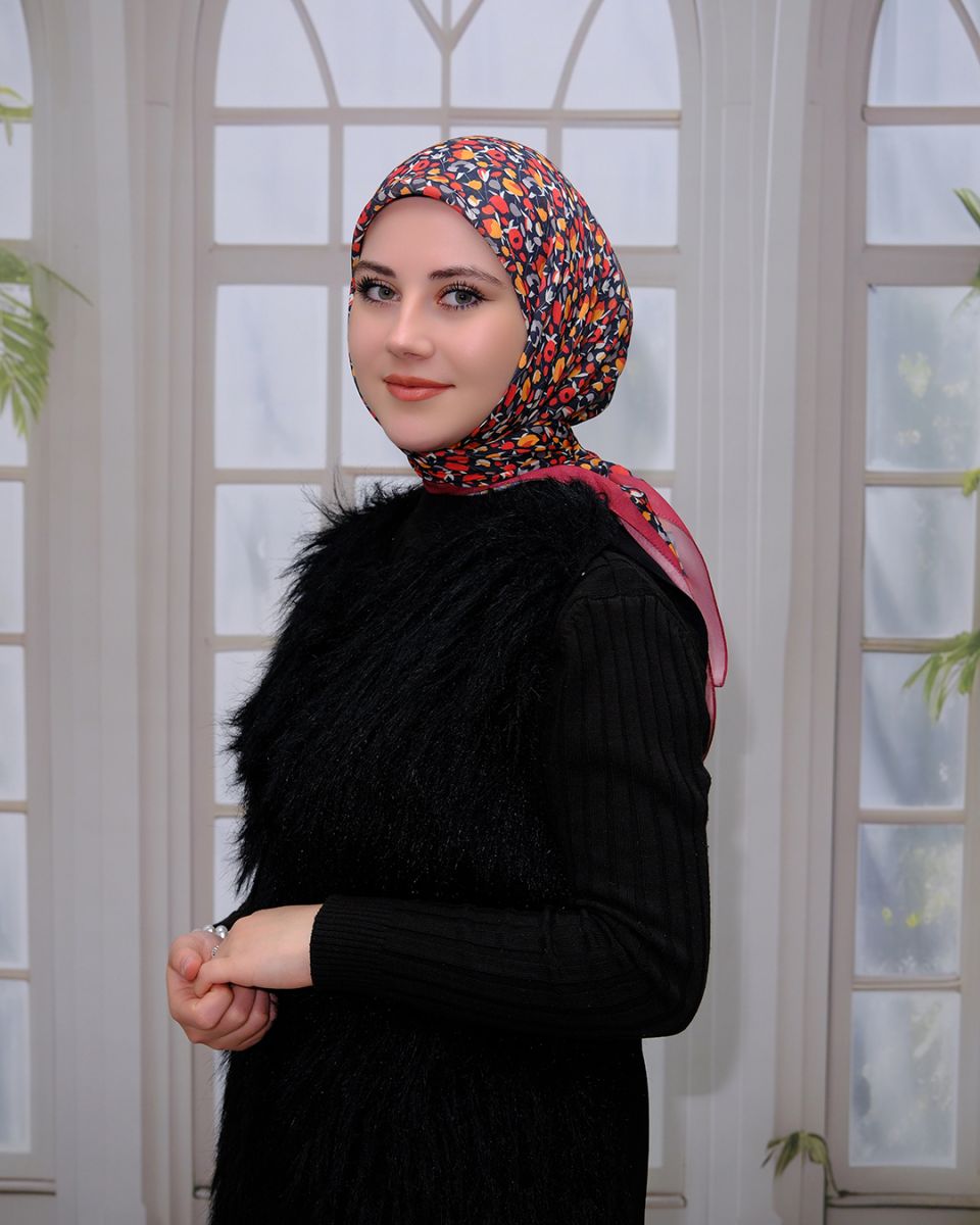 Pamuk İpek Eşarp - Kiremit