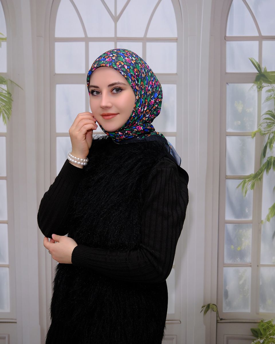 Pamuk İpek Eşarp - Siyah