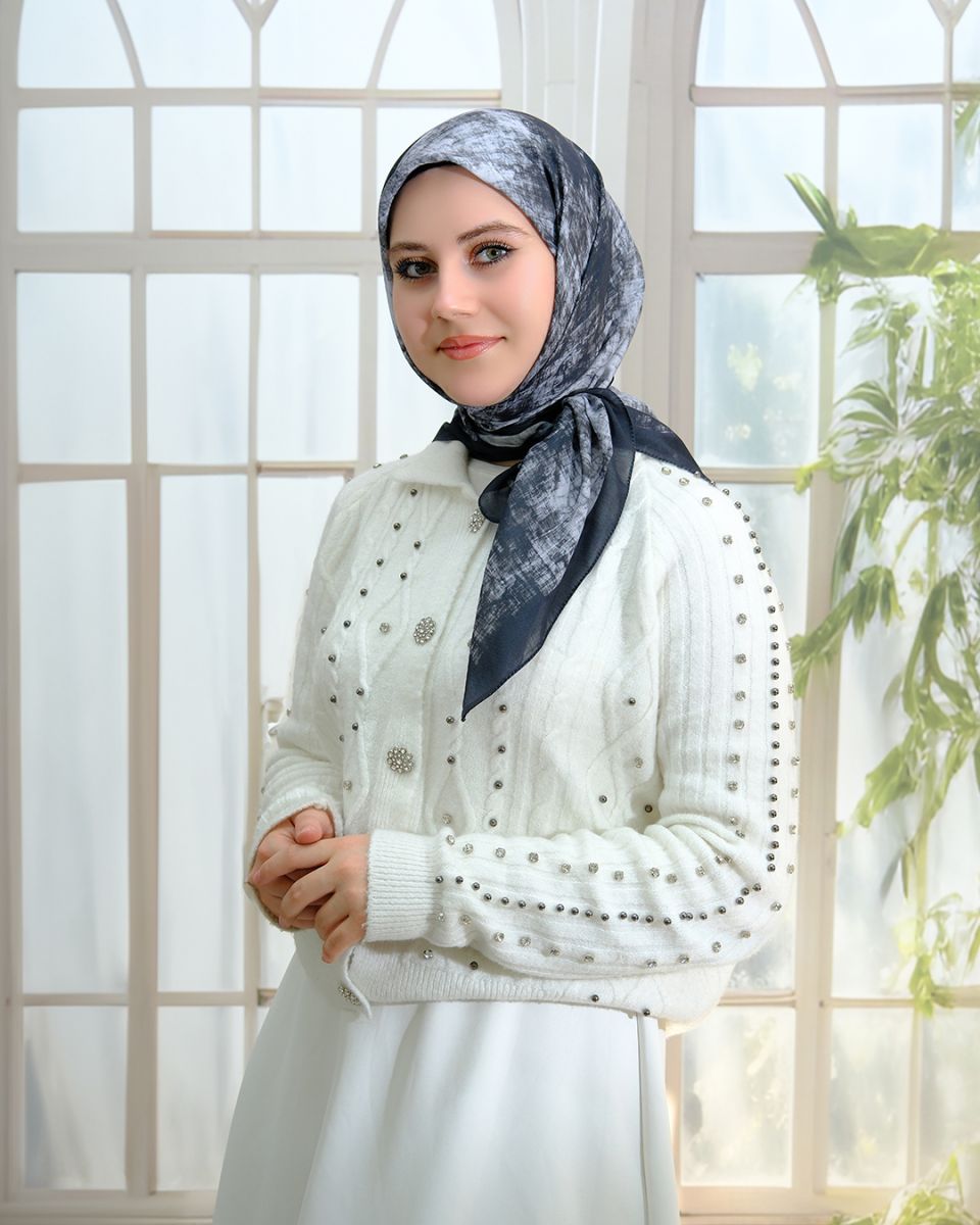 Pamuk İpek Eşarp - Siyah