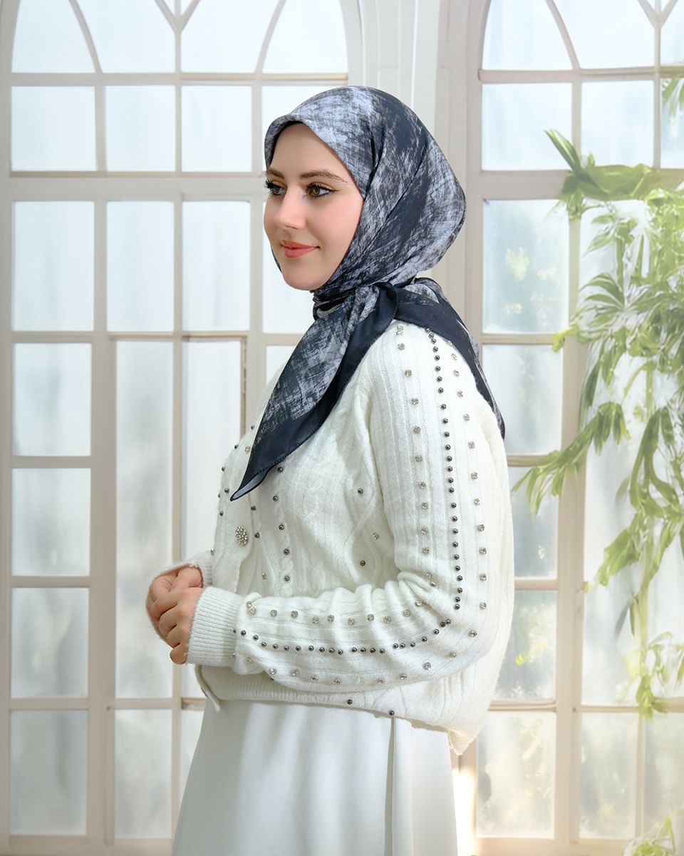 Pamuk İpek Eşarp - Siyah