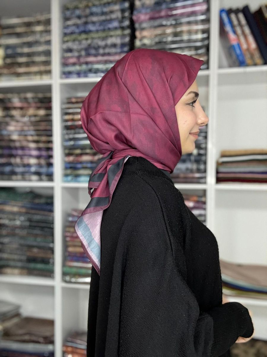 Bulut Desen Soft Eşarp Mürdüm