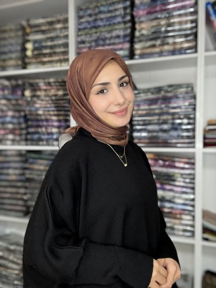  - Bulut Desen Soft Eşarp Tarçın