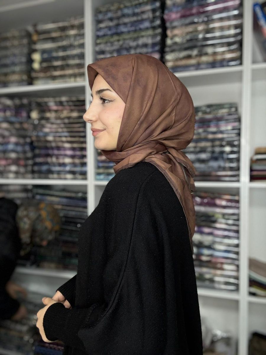 Bulut Desen Soft Eşarp Tarçın