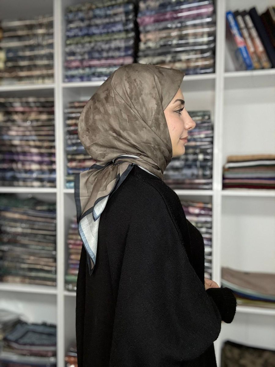 Bulut Desen Soft Eşarp Vizon