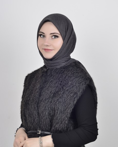  - Düz Pamuk Eşarp Antrasit