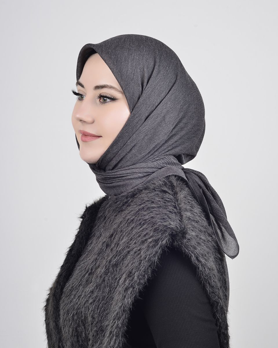 Düz Pamuk Eşarp Antrasit