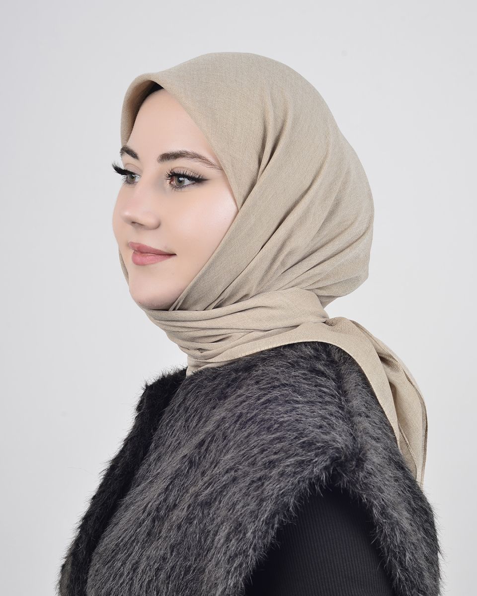 Düz Pamuk Eşarp Bej