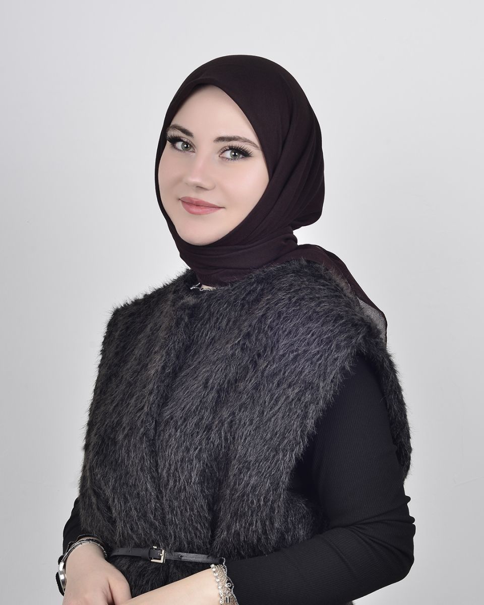 Düz Pamuk Eşarp Bordo Siyah