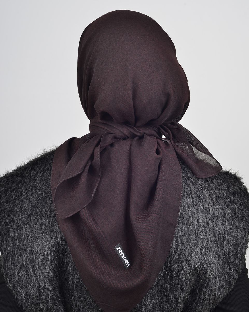 Düz Pamuk Eşarp Bordo Siyah