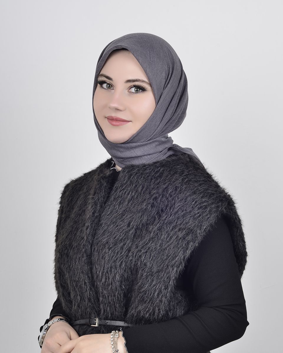 Düz Pamuk Eşarp Füme