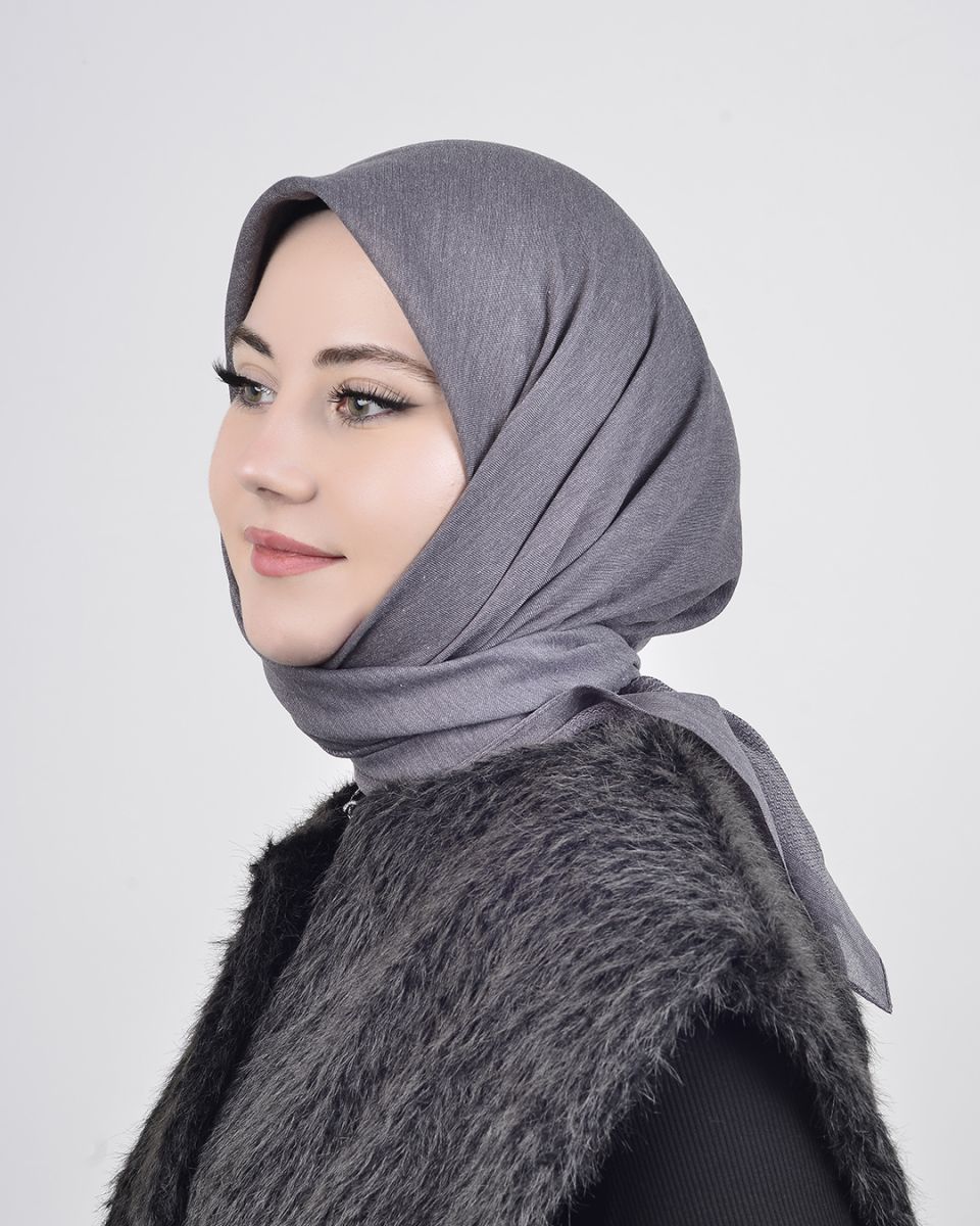 Düz Pamuk Eşarp Füme