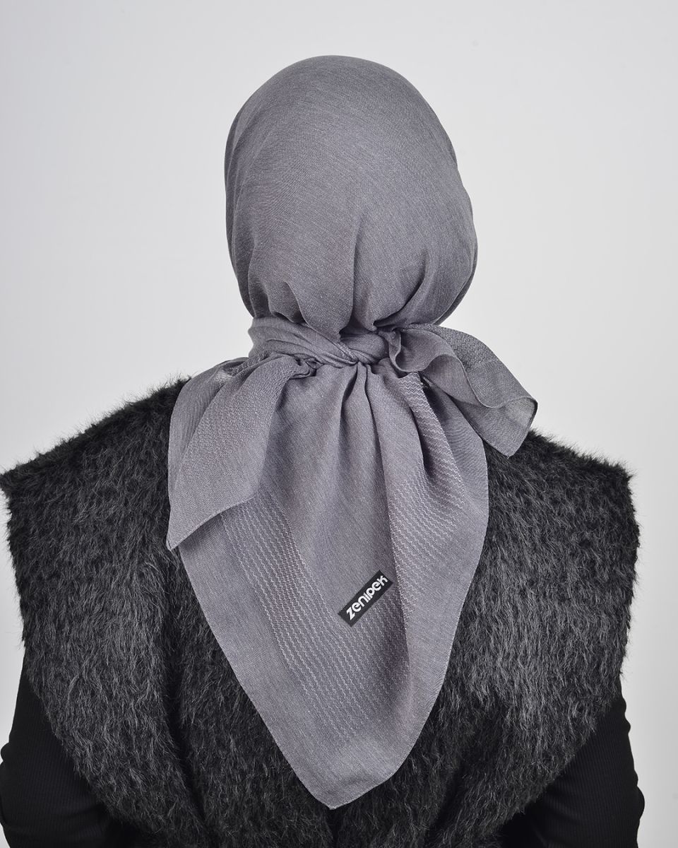 Düz Pamuk Eşarp Füme