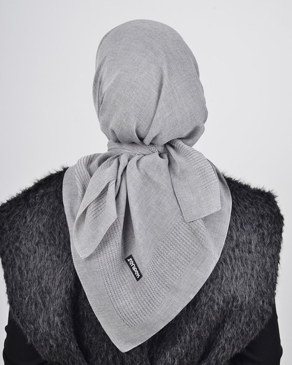 Düz Pamuk Eşarp Gri