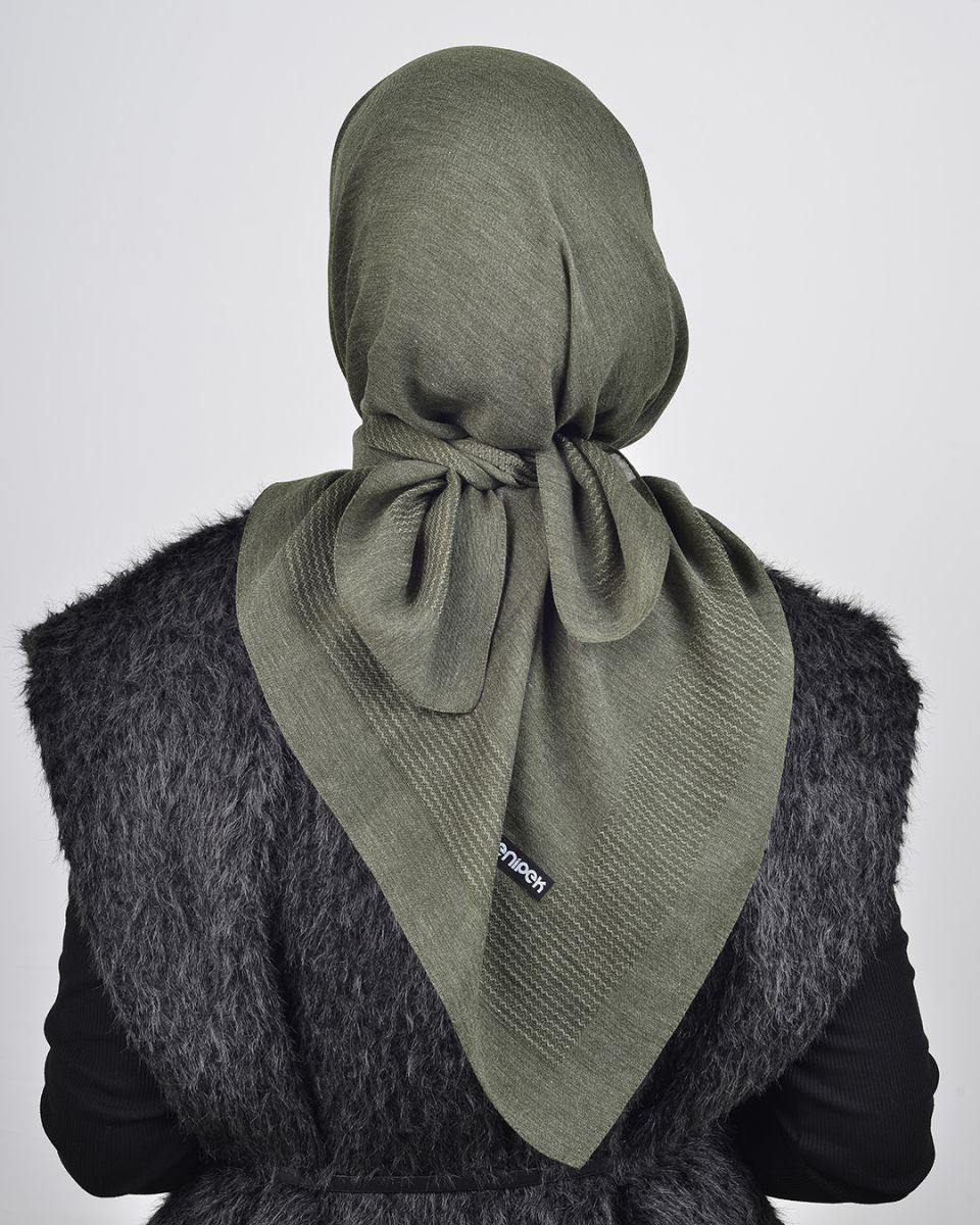 Düz Pamuk Eşarp Haki