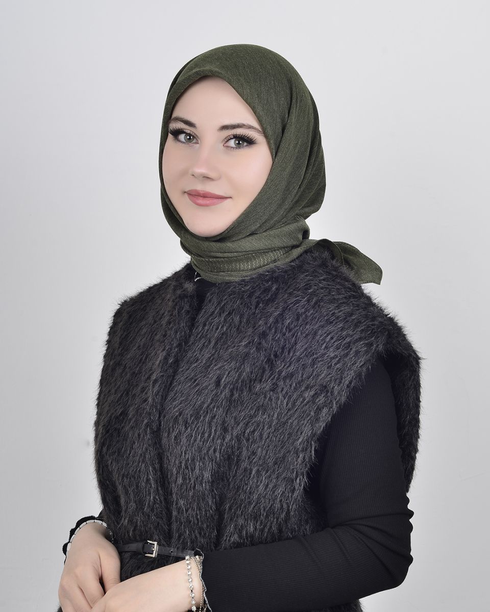 Düz Pamuk Eşarp Haki