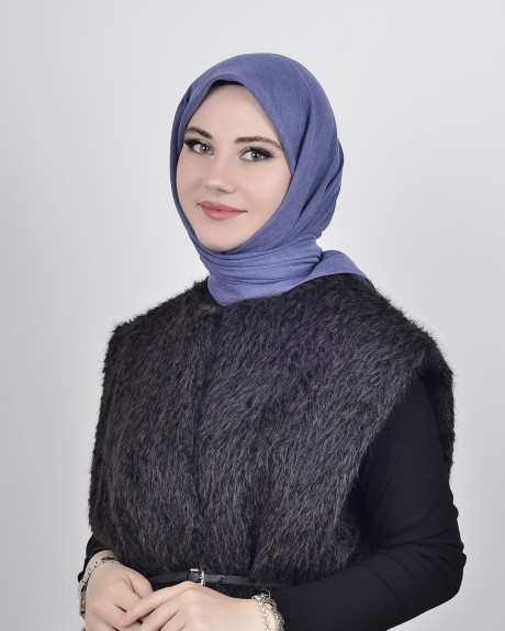  - Düz Pamuk Eşarp İndigo