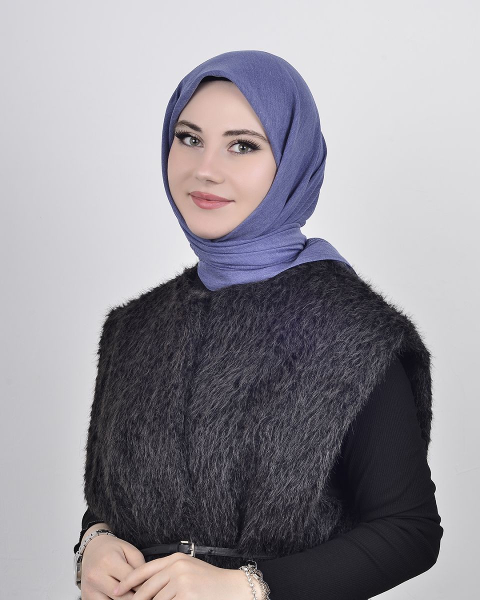 Düz Pamuk Eşarp İndigo