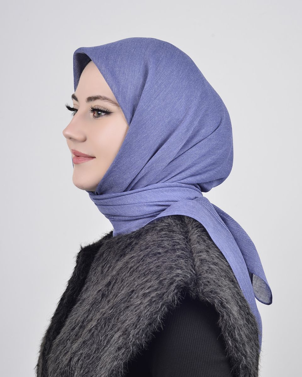 Düz Pamuk Eşarp İndigo