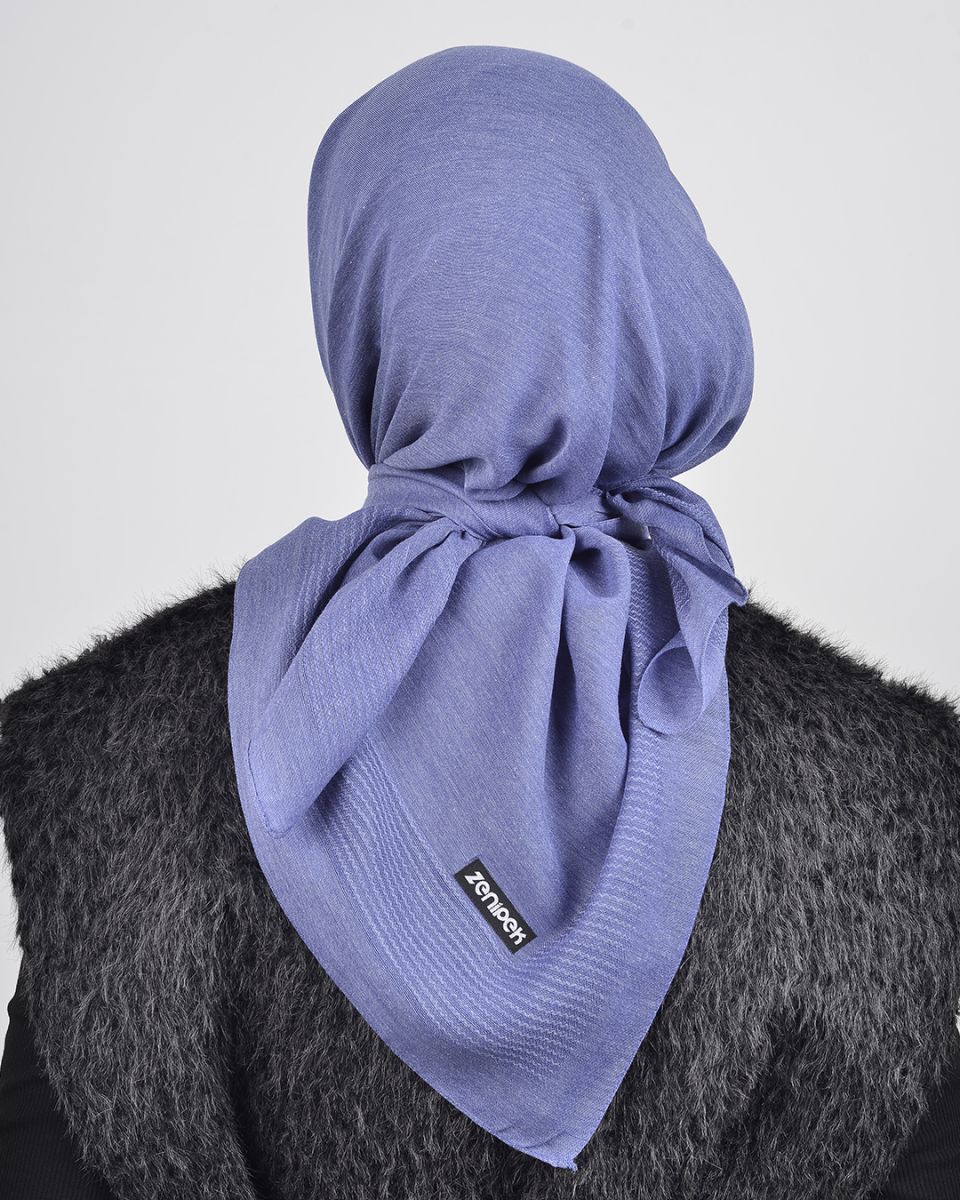 Düz Pamuk Eşarp İndigo