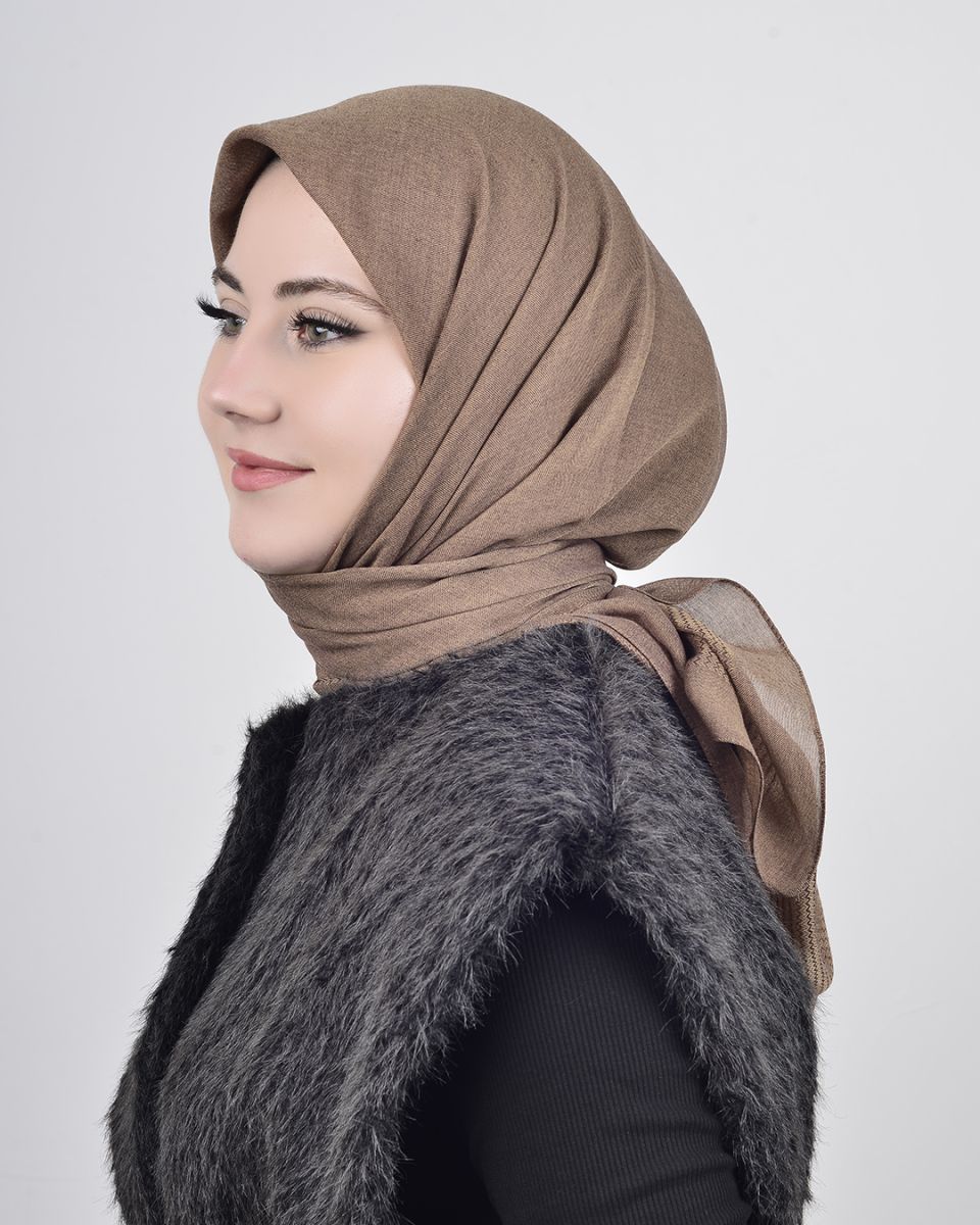 Düz Pamuk Eşarp Kahve