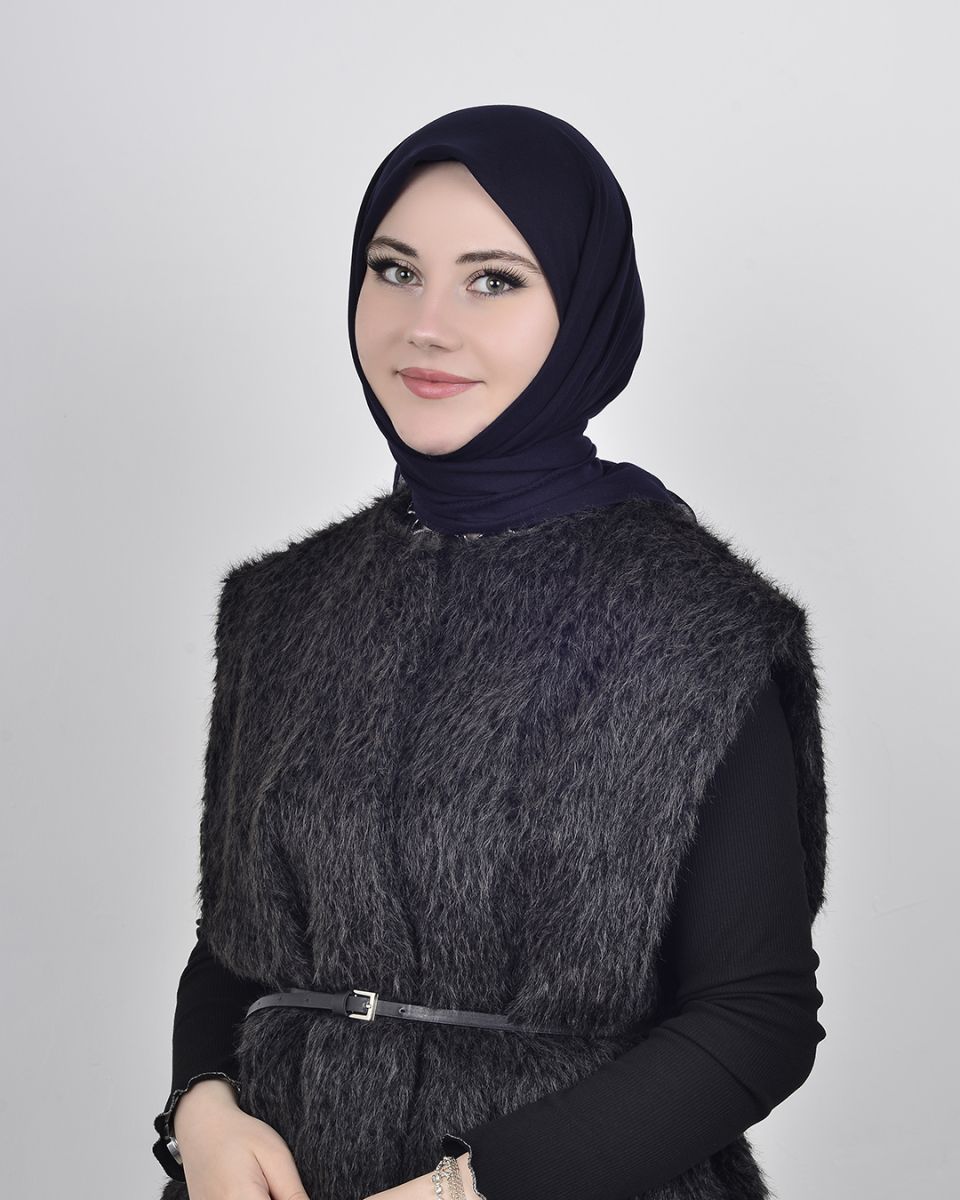 Düz Pamuk Eşarp Lacivert