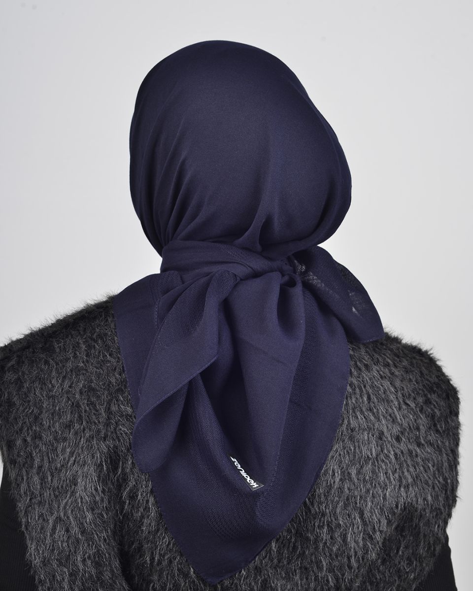 Düz Pamuk Eşarp Lacivert