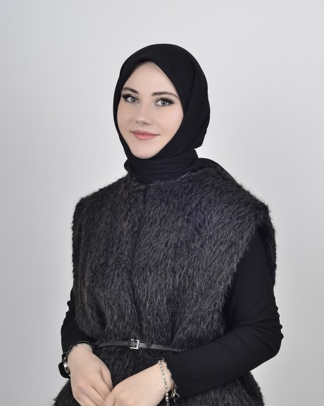  - Düz Pamuk Eşarp Siyah