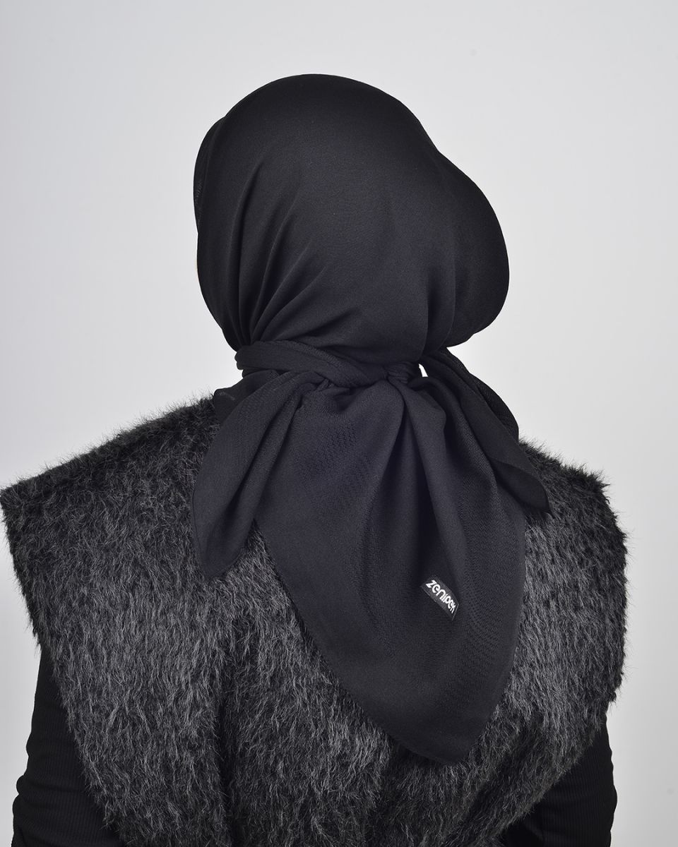 Düz Pamuk Eşarp Siyah