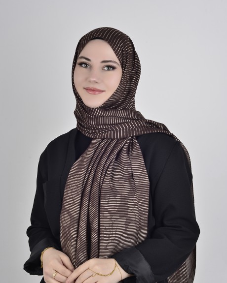 - Floş Viskon Şal Acı Kahve