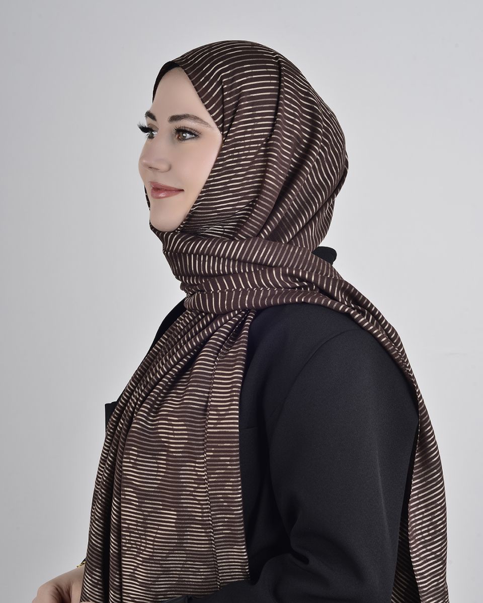 Floş Viskon Şal Acı Kahve