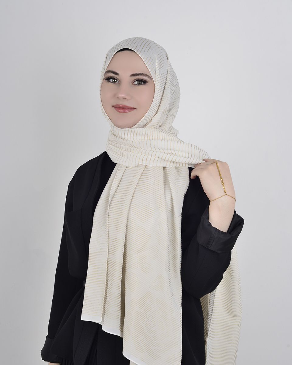 Floş Viskon Şal Ekru