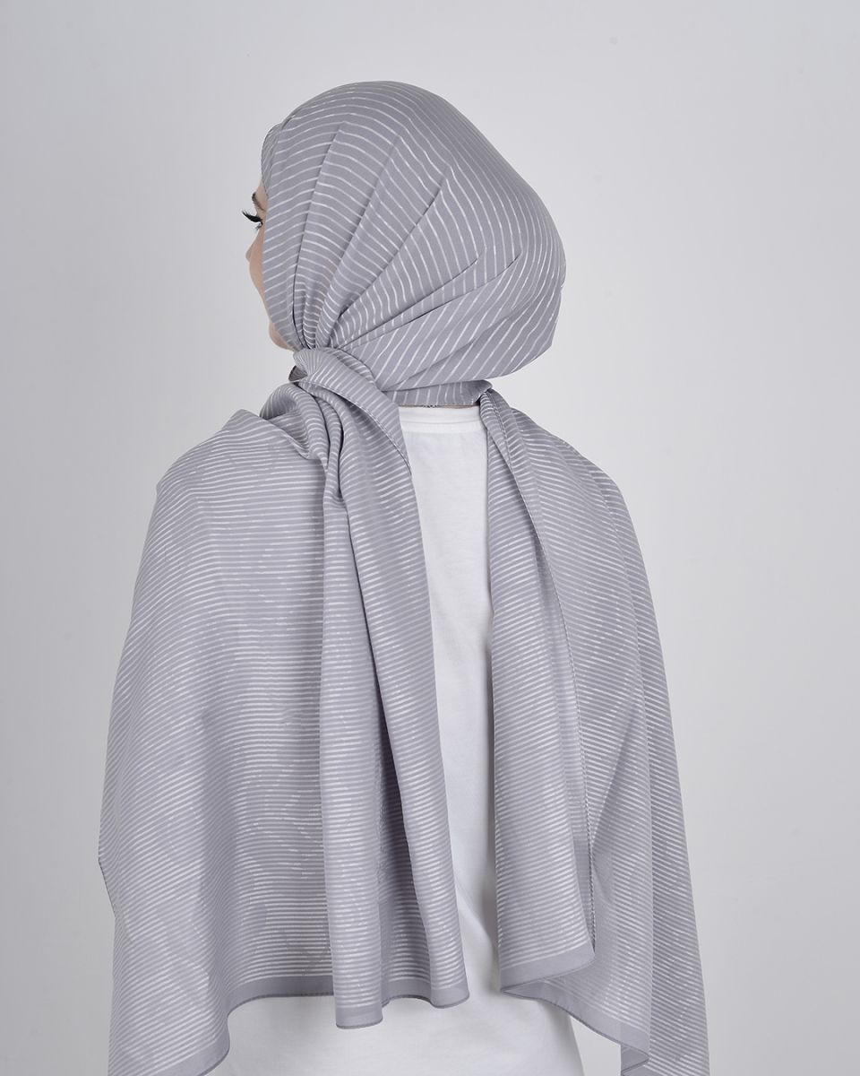 Floş Viskon Şal Gümüş