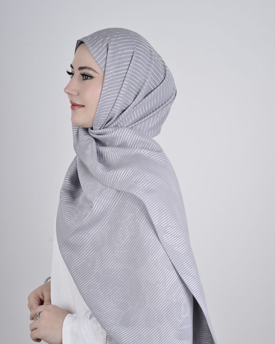 Floş Viskon Şal Gümüş