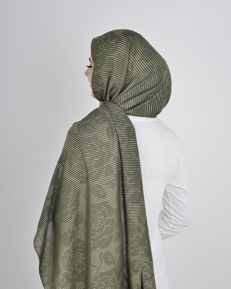 Floş Viskon Şal Haki