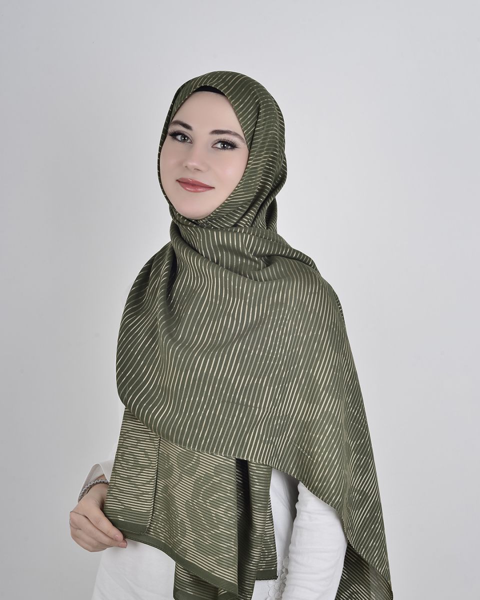 Floş Viskon Şal Haki