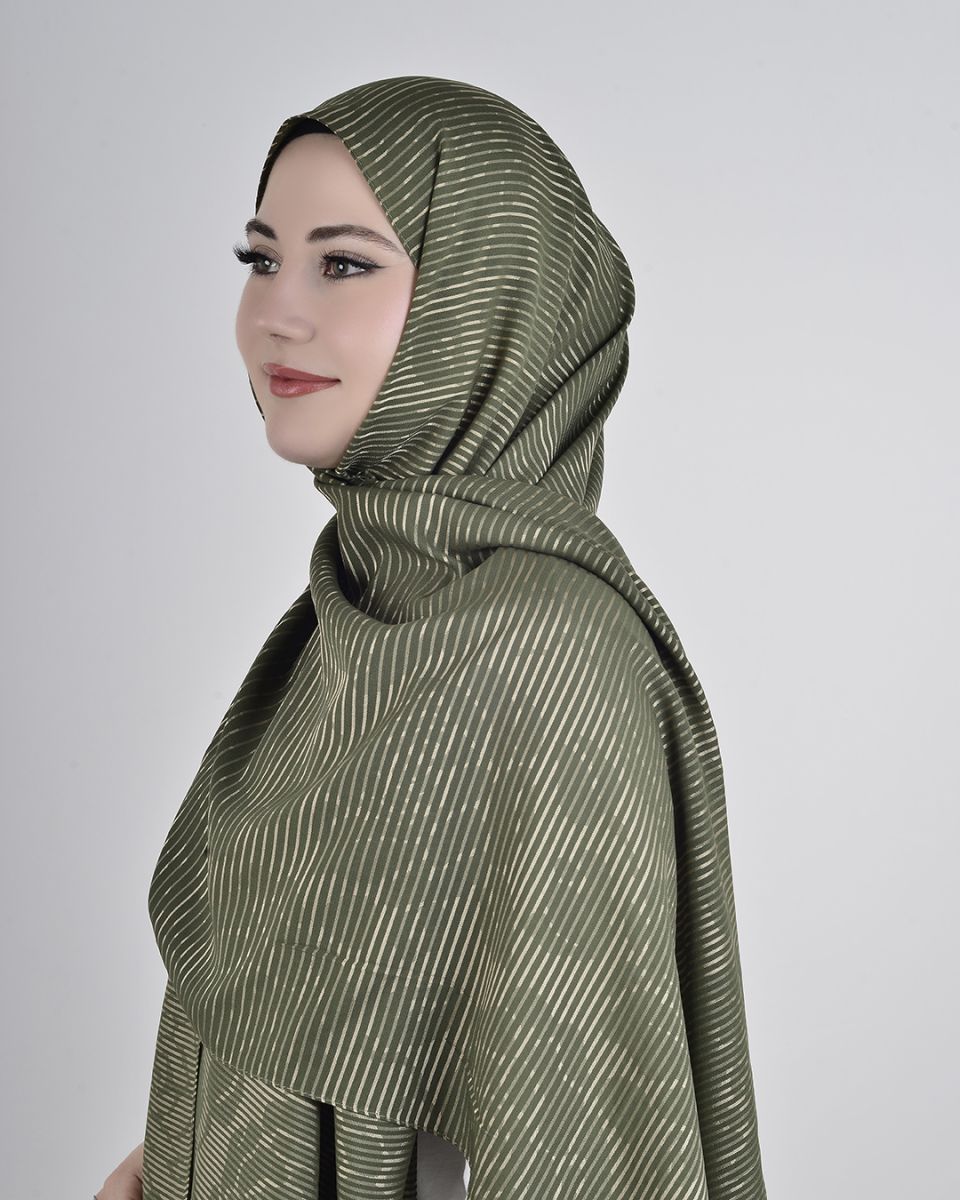 Floş Viskon Şal Haki