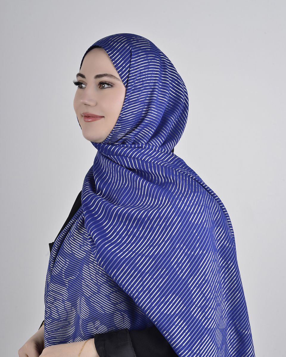 Floş Viskon Şal İndigo