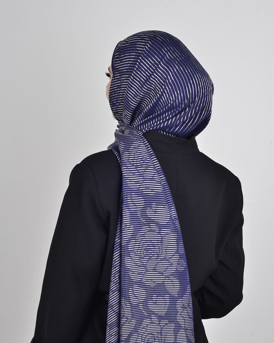 Floş Viskon Şal Kot Mavisi