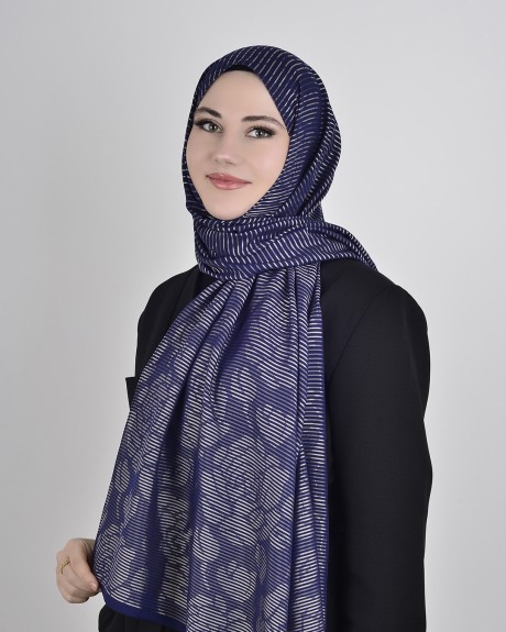  - Floş Viskon Şal Kot Mavisi