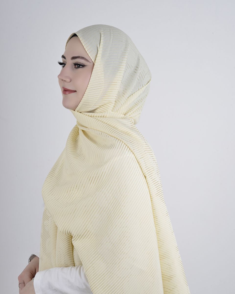 Floş Viskon Şal Krem