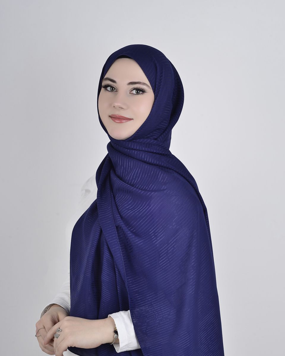 Floş Viskon Şal Lacivert