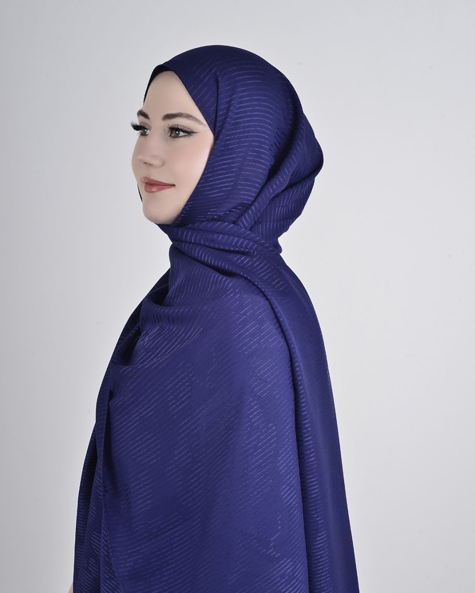 Floş Viskon Şal Lacivert