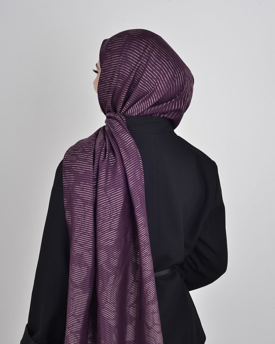 Floş Viskon Şal Mürdüm