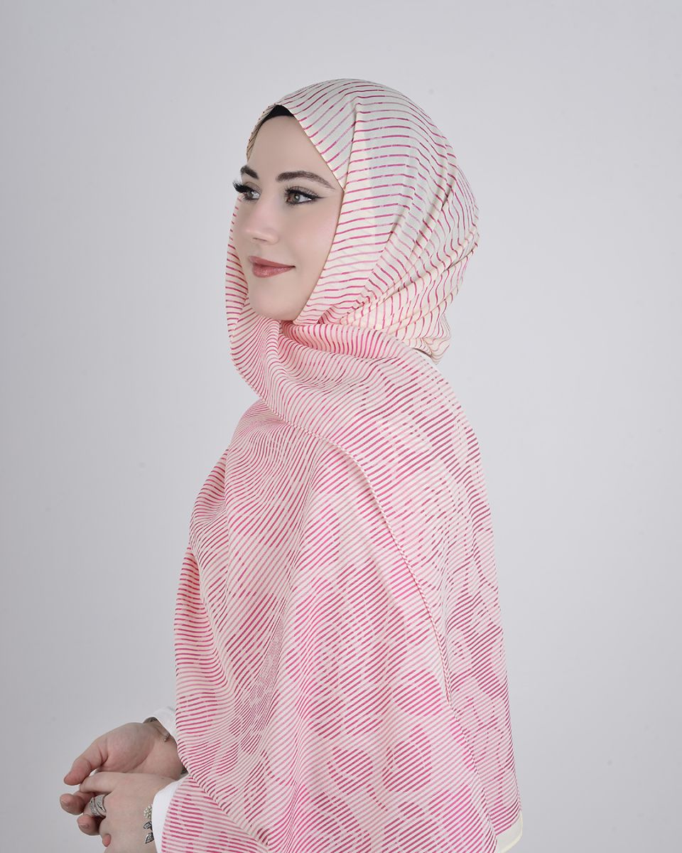 Floş Viskon Şal Pembe