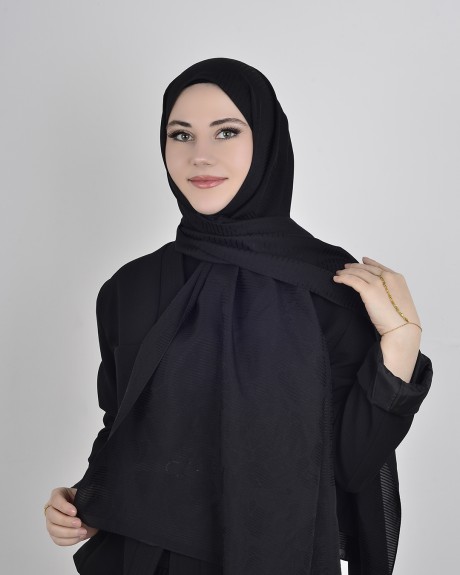  - Floş Viskon Şal Siyah