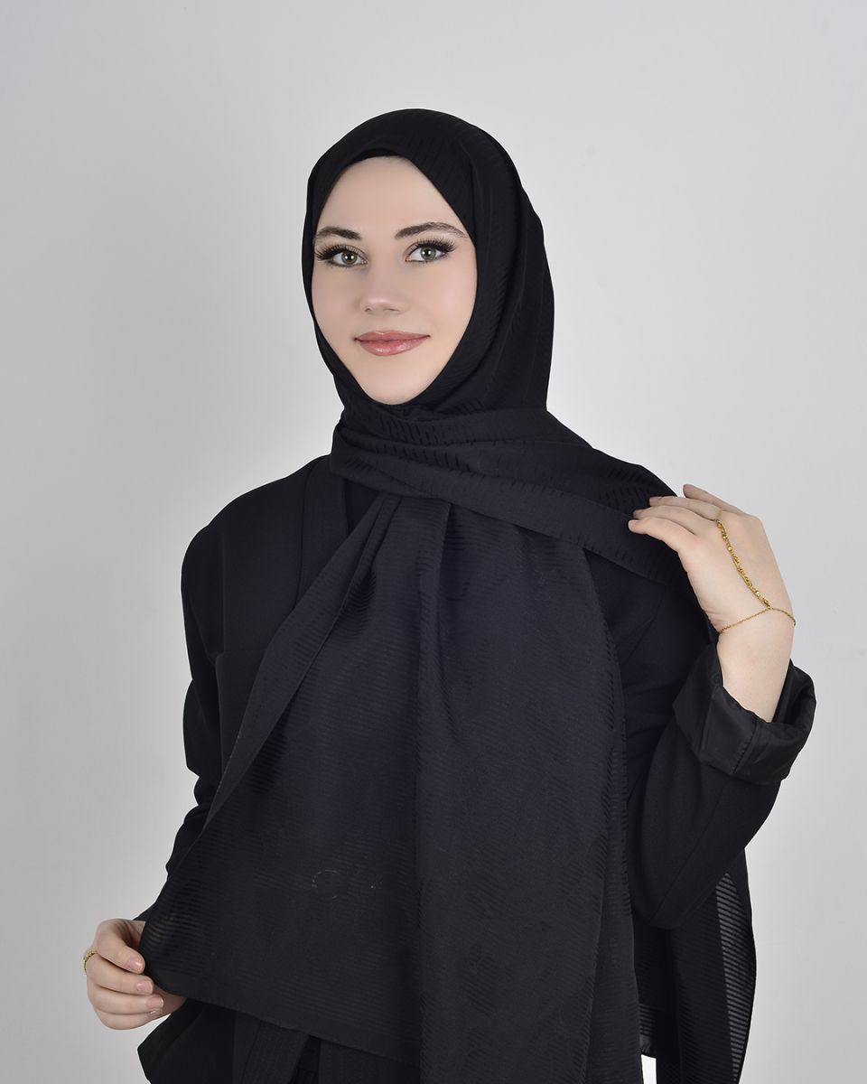 Floş Viskon Şal Siyah